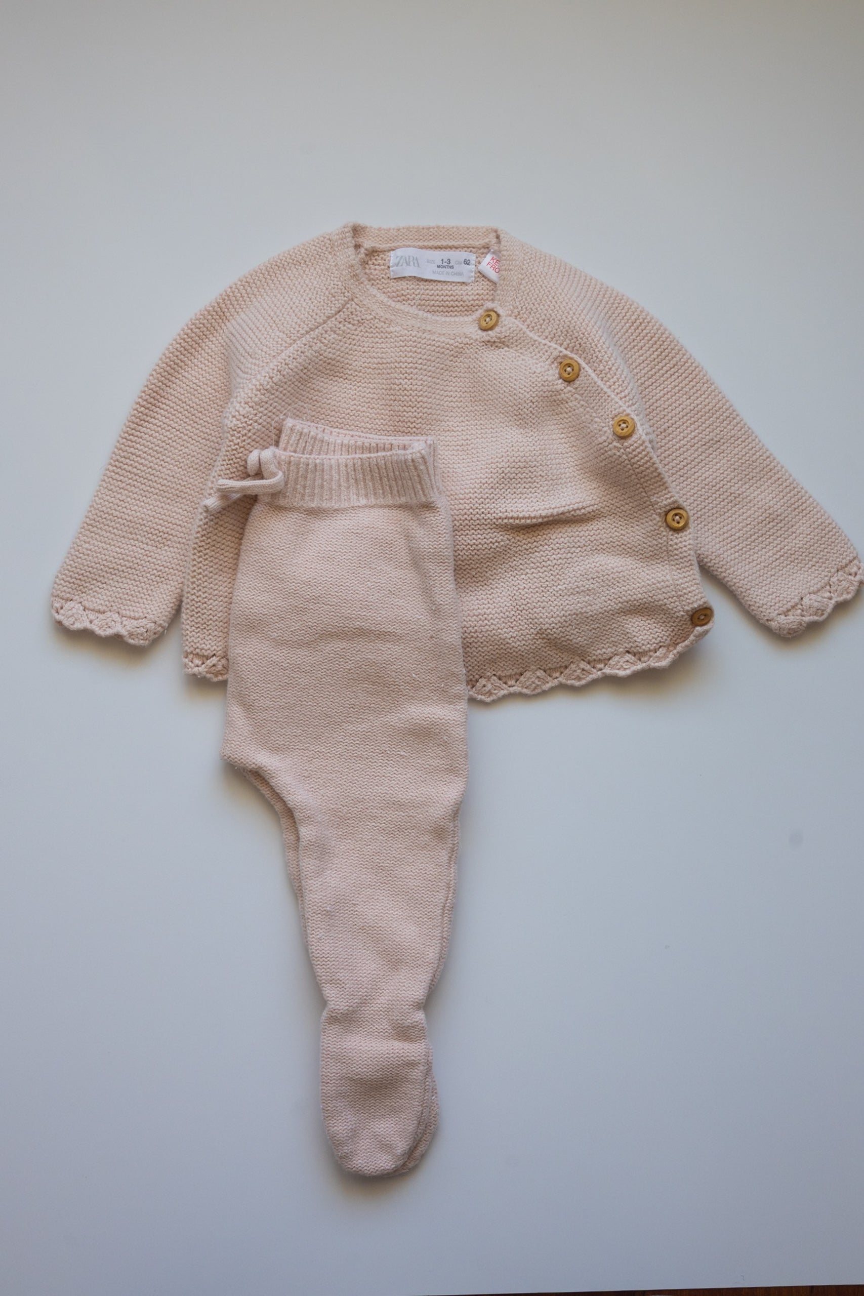 🌱 Zara - Ensemble tricot 1-3M 🦙