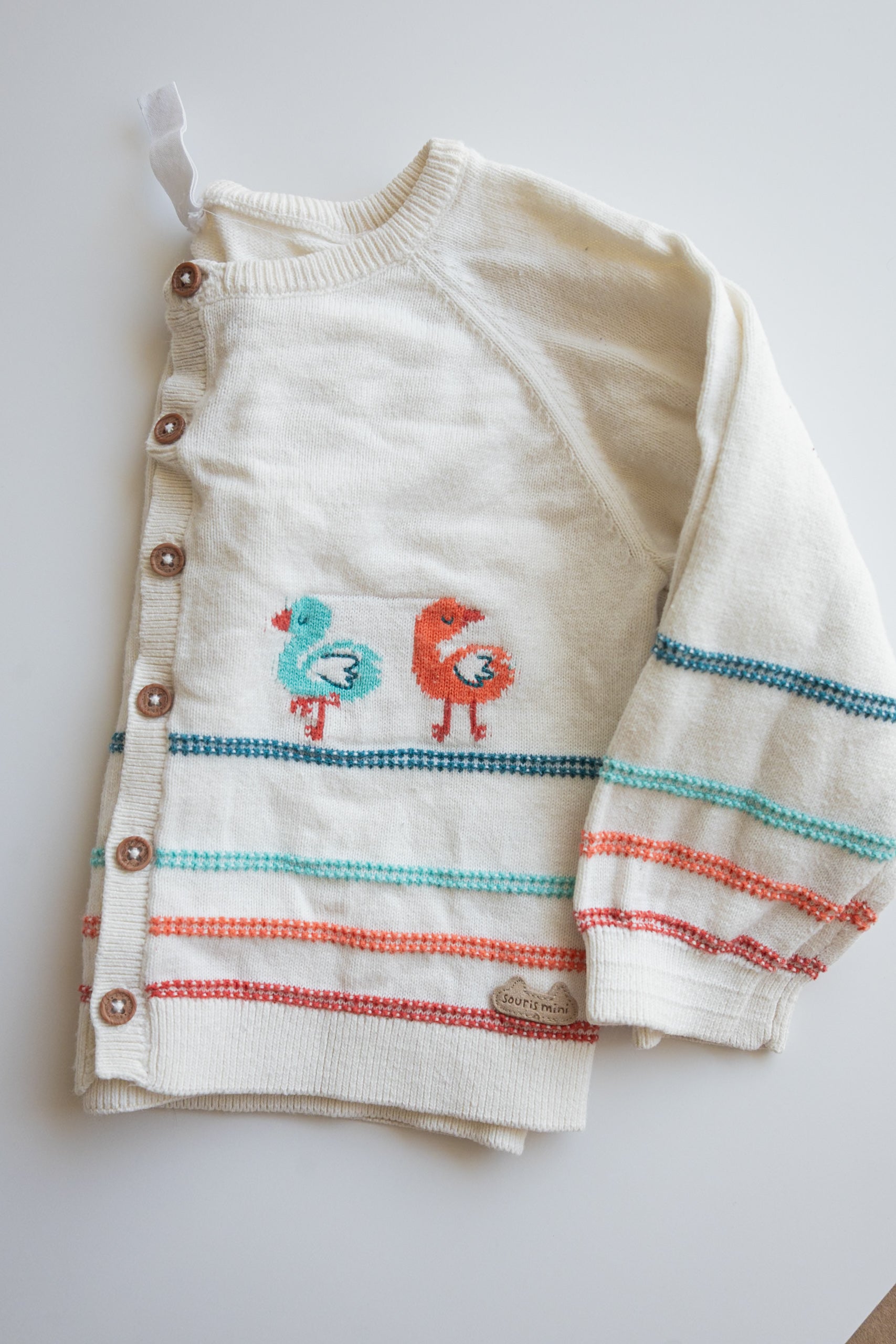 🌱 Souris Mini - Cardigan 12-18M